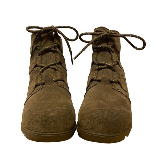 Sorel Evie Lace Up Suede Leather Lace up Brown Boots Booties Size 10 NEW - Picture 2 of 6
